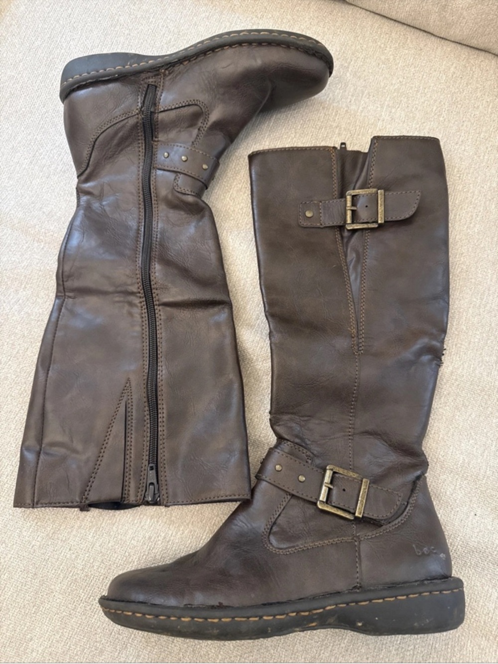 Born BOC Austin Riding Boots Brown Women’s Size 6.5 Side Zipper